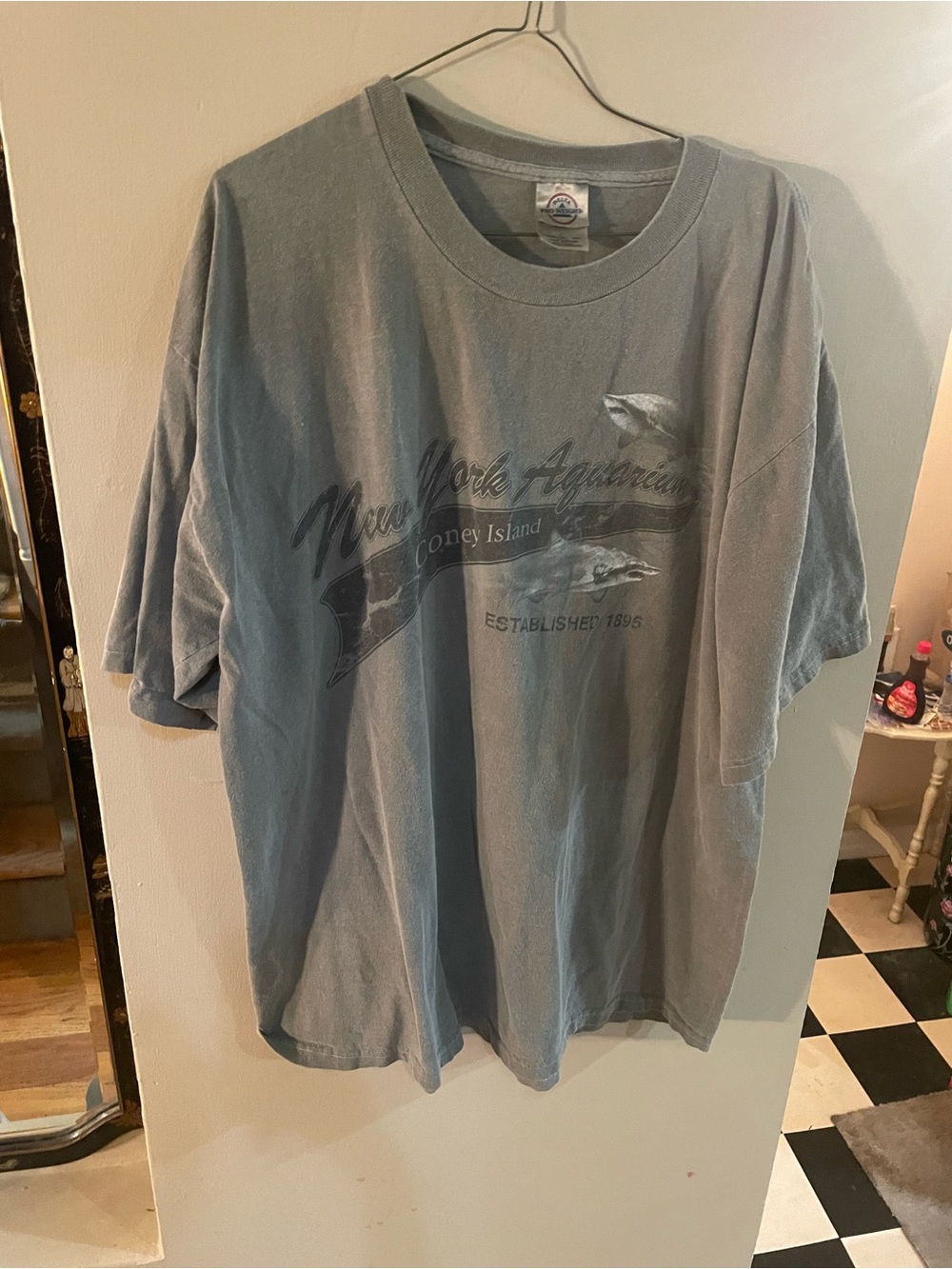 Vintage 90s New York Aquarium Coney Island gray Short Sleeve Tshirt